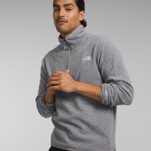 The North face men’s gray fleece 1/4 zip pullover sweater size m alpine polartec